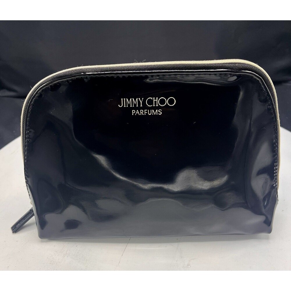 Jimmy Choo Parfums Black Zippered Makeup Bag Cosmetic Pouch Zip Closure